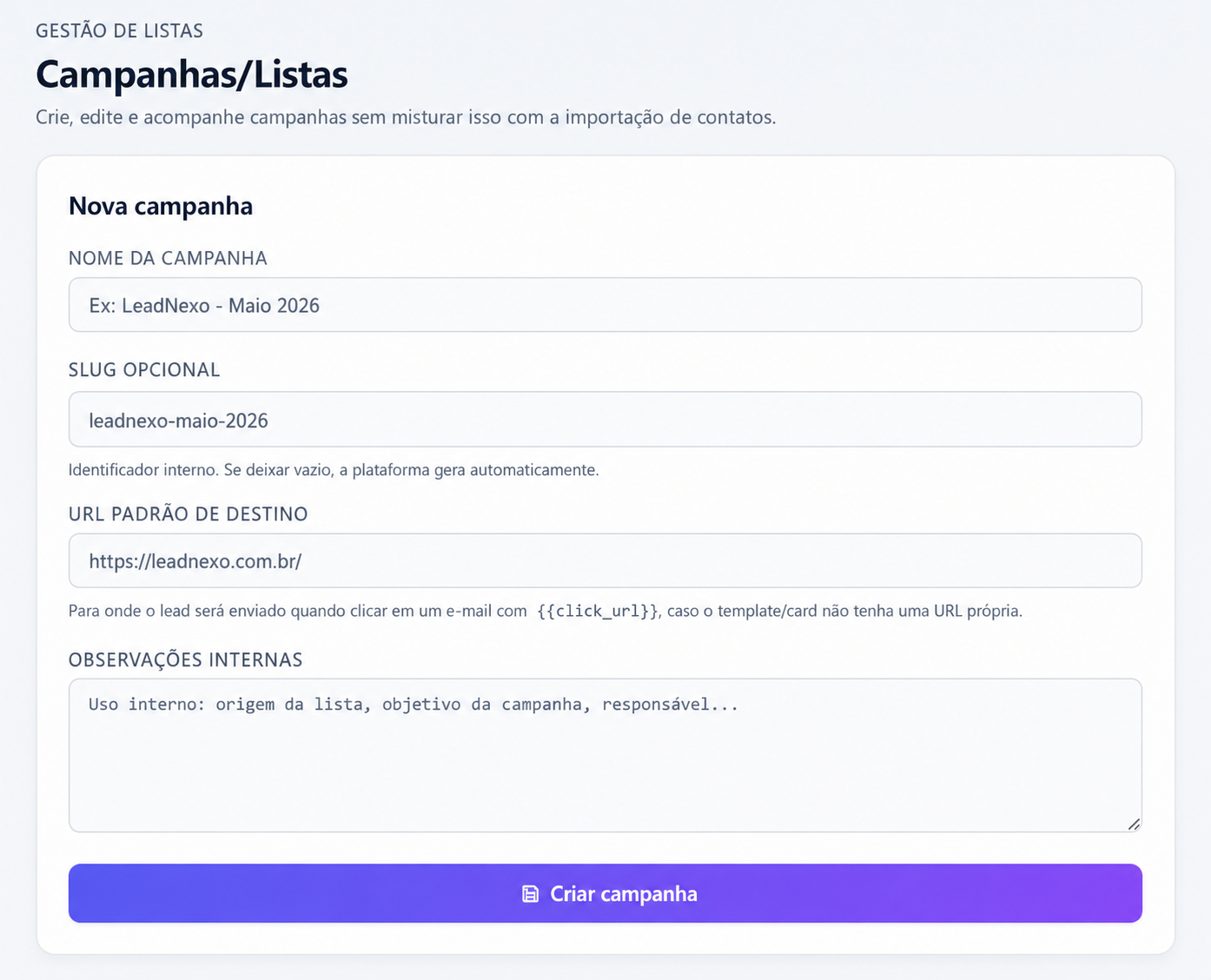 Campanhas